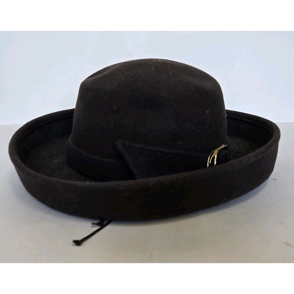 VTG August T Hat  100%‎ Wool Womens Derby Church Brown Retro